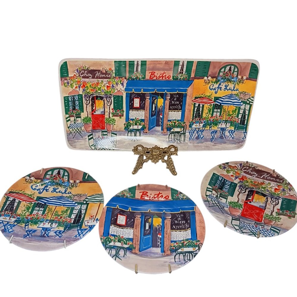 Vintage Anne Ormsby Santa Barbara Bistro Platter and Three Plates